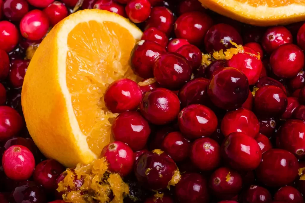 Fresh and organic orange cranberry