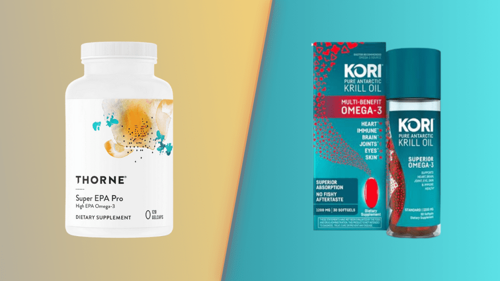 Thorne Super EPA Pro vs. Kori Antarctic Krill Oil Omega-3 1200 mg