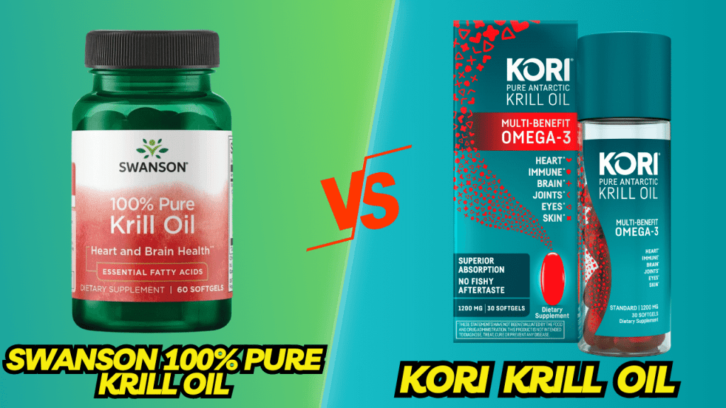 Kori Krill Oil Softgels 1200 mg vs. Swanson 100% Pure Krill Oil