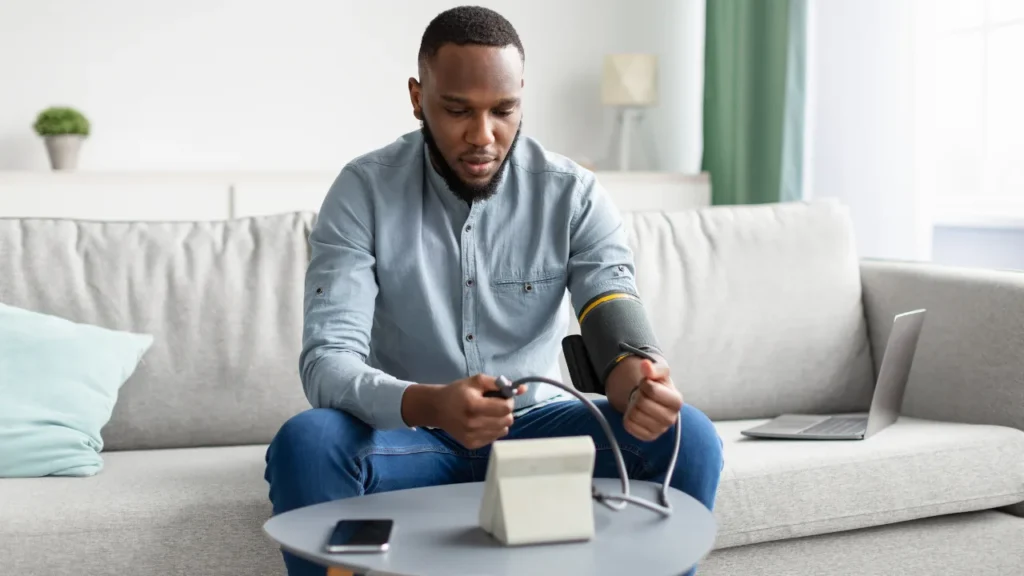 Man having blood pressure issue. 