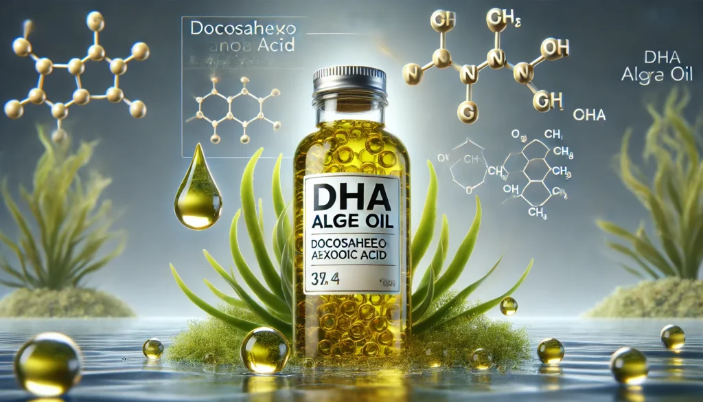 Docosahexaenoic Acid (DHA) derived from algae oil.